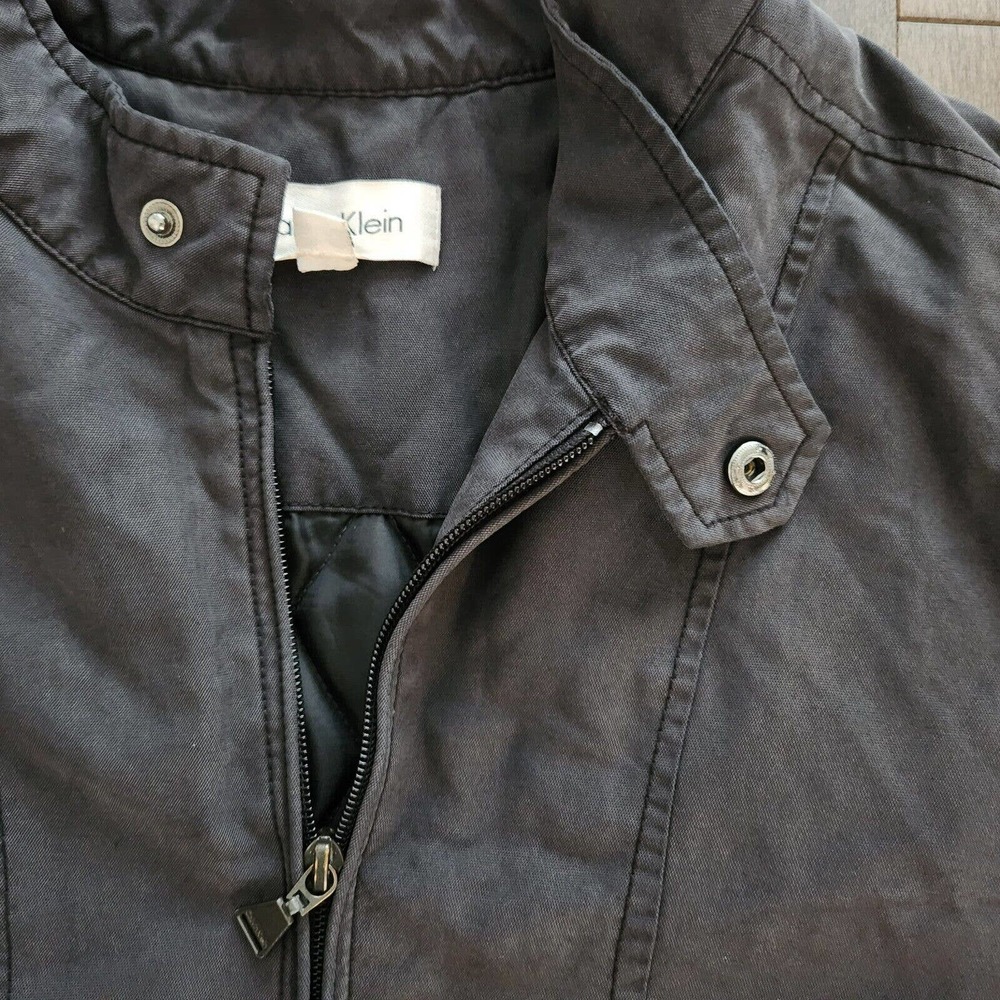 CALVIN KLEIN Men's Classic Zip-Front Members Only \ Bomber Jacket XL Iron Grey - Picture 6 of 11